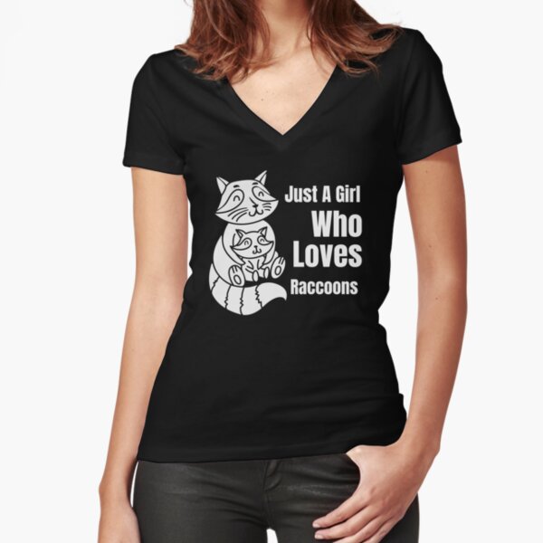 Girl Loves Raccoon Custom Name Tshirt Hoodie Apparel