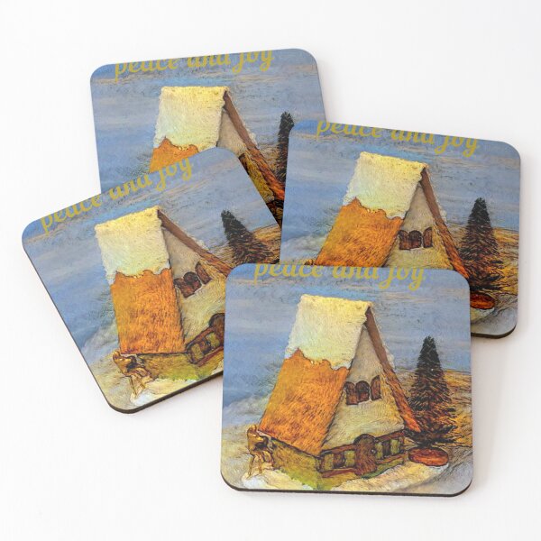 Item preview, Peace and Joy Swiss Chalet Christmas Greeting designed and sold by KishShop.