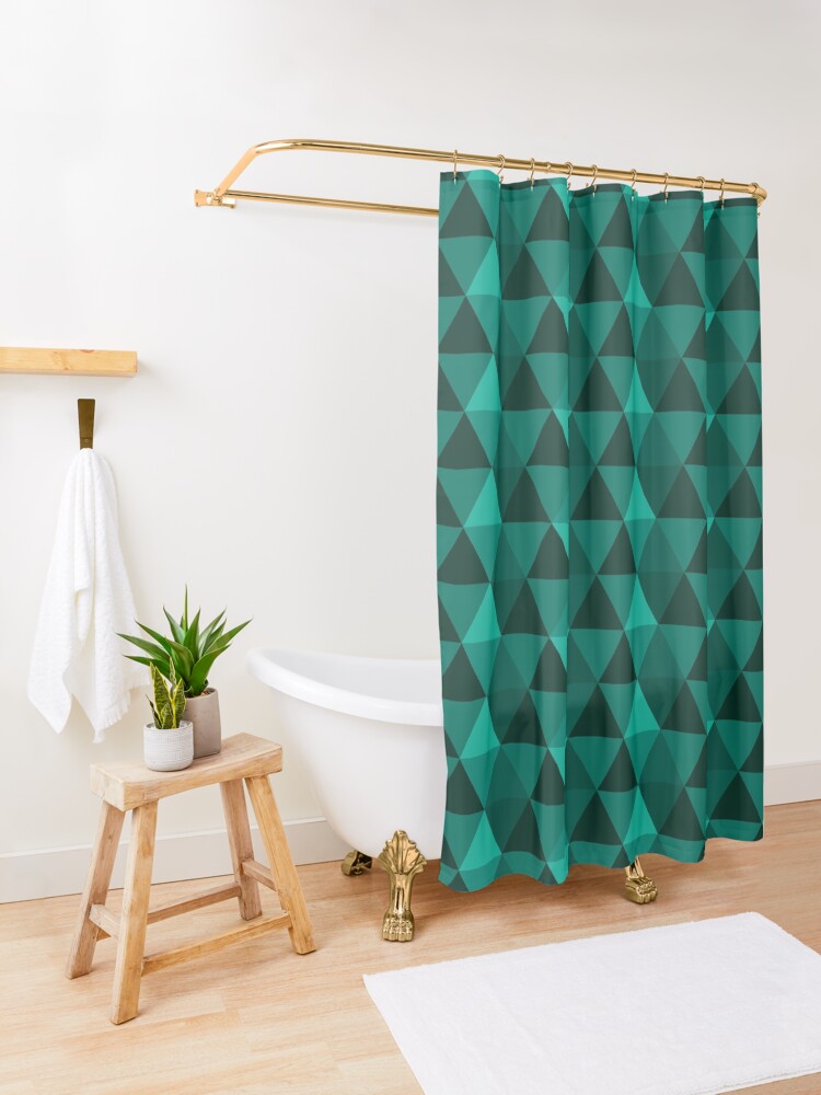 Alternate view of Emerald Quilt Shower Curtain