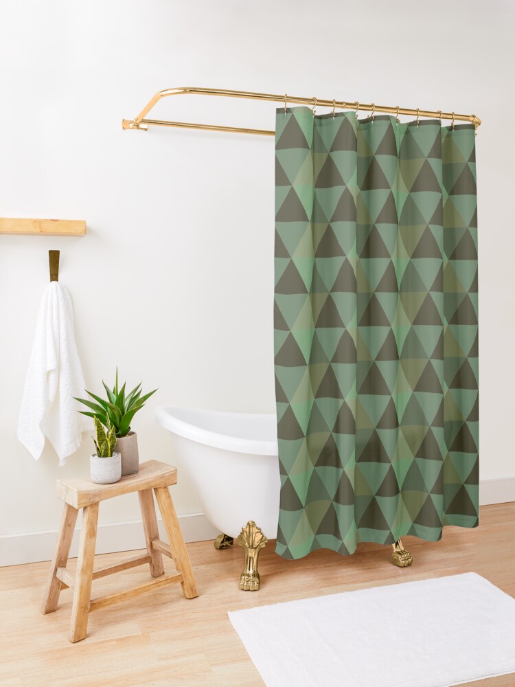 Alternate view of Earth Quilt Shower Curtain