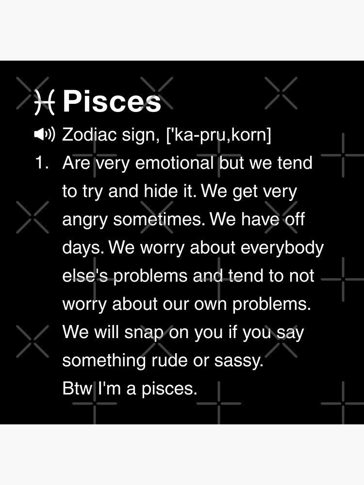 Funny Pisces Definition Zodiac Sign 