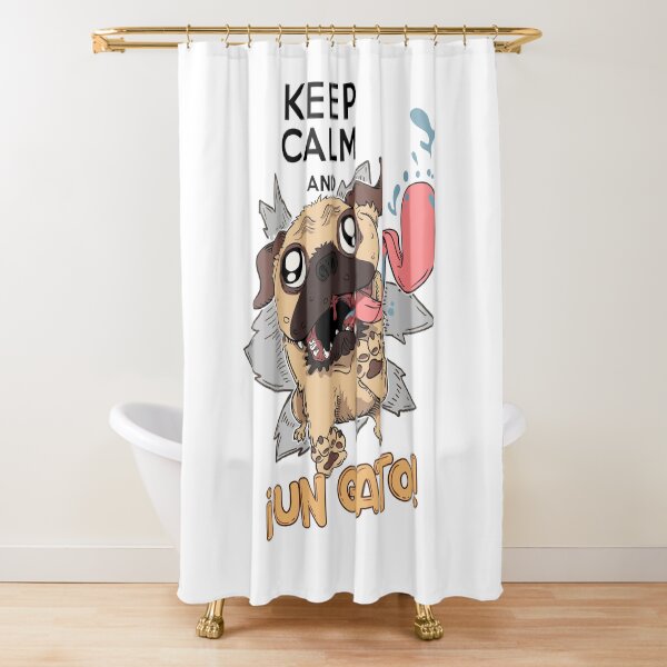 Pug Cortina de ducha