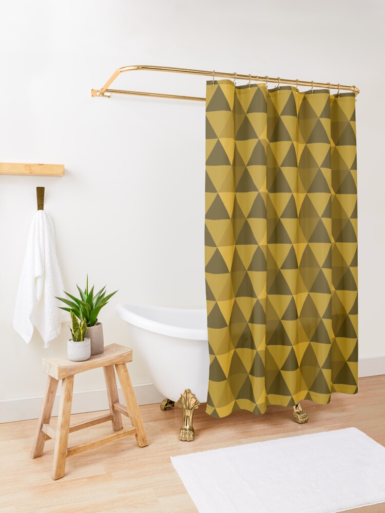 Alternate view of Gold Quilt Shower Curtain