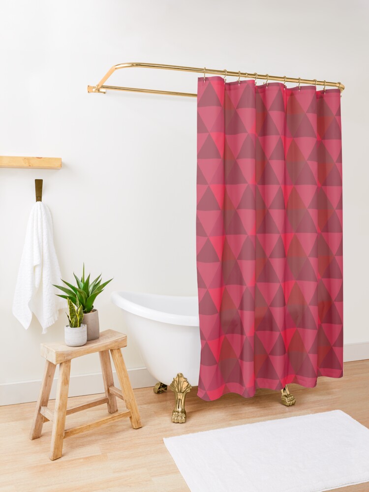 Alternate view of Red Quilt Shower Curtain