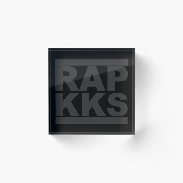 RAP KKS - Grey on Black Art Acrylic Block