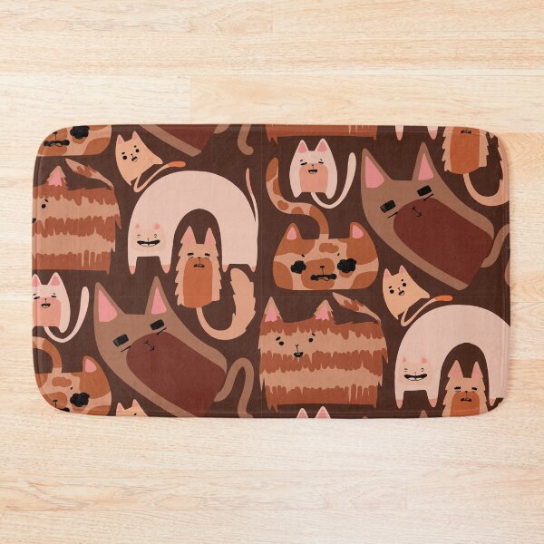 Item preview, Cats - Cute Tan and a Brown Slightly Wrong Cartoon Animal Pattern designed and sold by TheRainbowRoom.