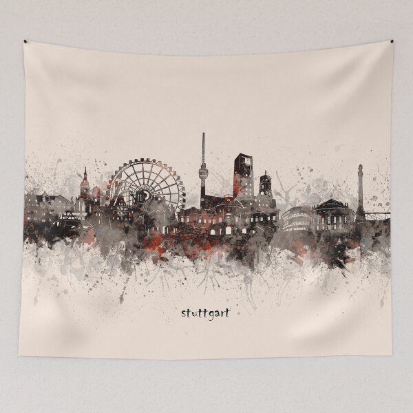 Item preview, stuttgart skyline designed and sold by BekimART2.