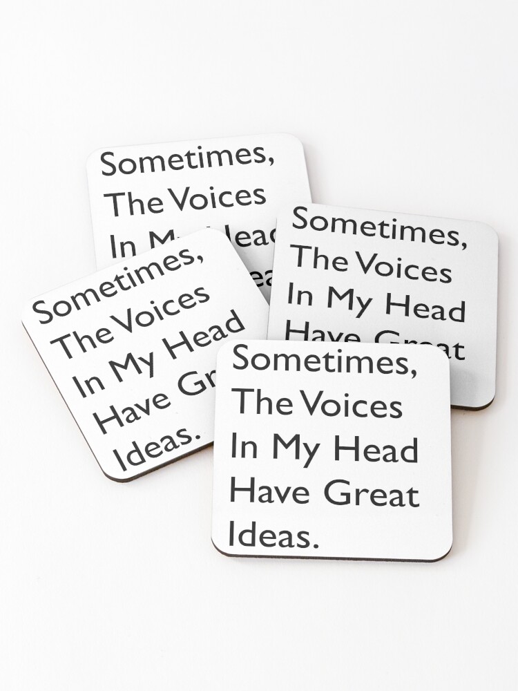 Thumbnail 1 of 5, Coasters (Set of 4), Voices In My Head designed and sold by TP-Designs.