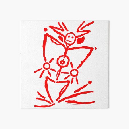 pictogram 6 in red Art Board Print