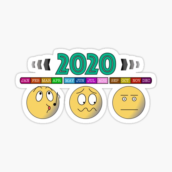 2020 emoji calendar Sticker