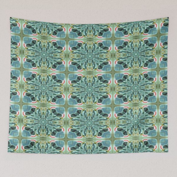 Item preview, Aqua Flowers Fashion Pattern  designed and sold by Lynn  Marie Sharp.