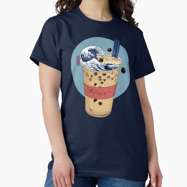 Vista previa del artículo con la obra «La gran ola del té de burbujas | ボバティー», diseñado y vendido por pastellism.