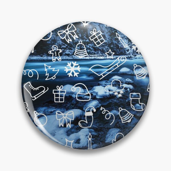Item preview, Christmas pattern, deep blue frozen water designed and sold by patternme.