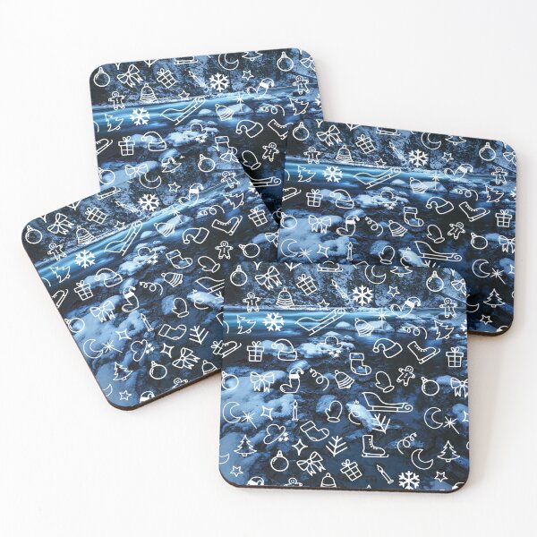 Item preview, Christmas pattern, deep blue frozen water designed and sold by patternme.