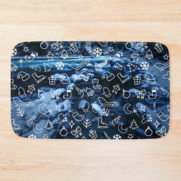 Item preview, Christmas pattern, deep blue frozen water designed and sold by patternme.