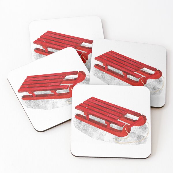 Item preview, Red Wooden Sleigh (with snow) designed and sold by BabbanGaelg.