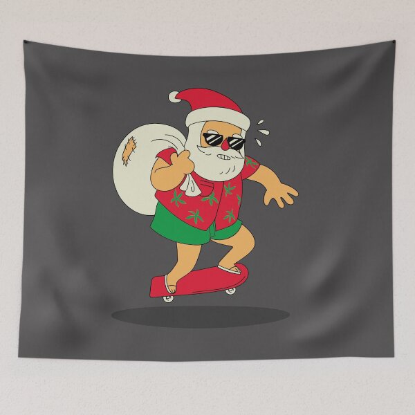 Item preview, Christmas Skateboarding Santa. Cool Gnarly Skateboarder Santa Christmas Skater Design designed and sold by UrTops.