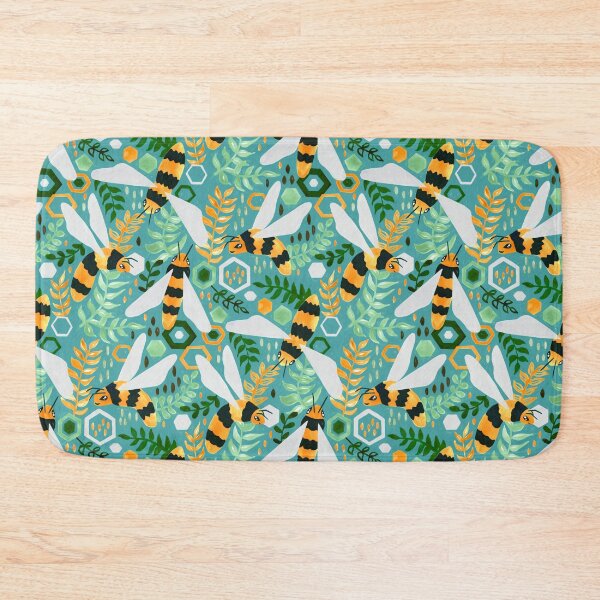 Item preview, Friendly Gouache Bees - Greens designed and sold by TigaTiga.
