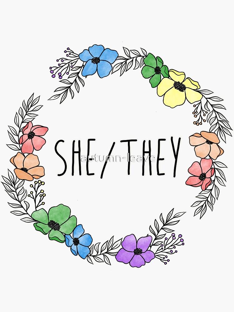 "She / They LGBTQ + flag" Sticker for Sale by autumnleave Redbubble