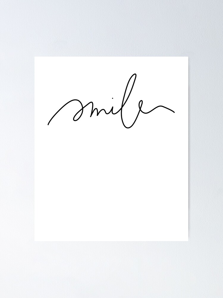 Smile Lineartdesign Glucklich Lustig Lachen Text Lyric Wort Poster By Yourtravelguide Redbubble