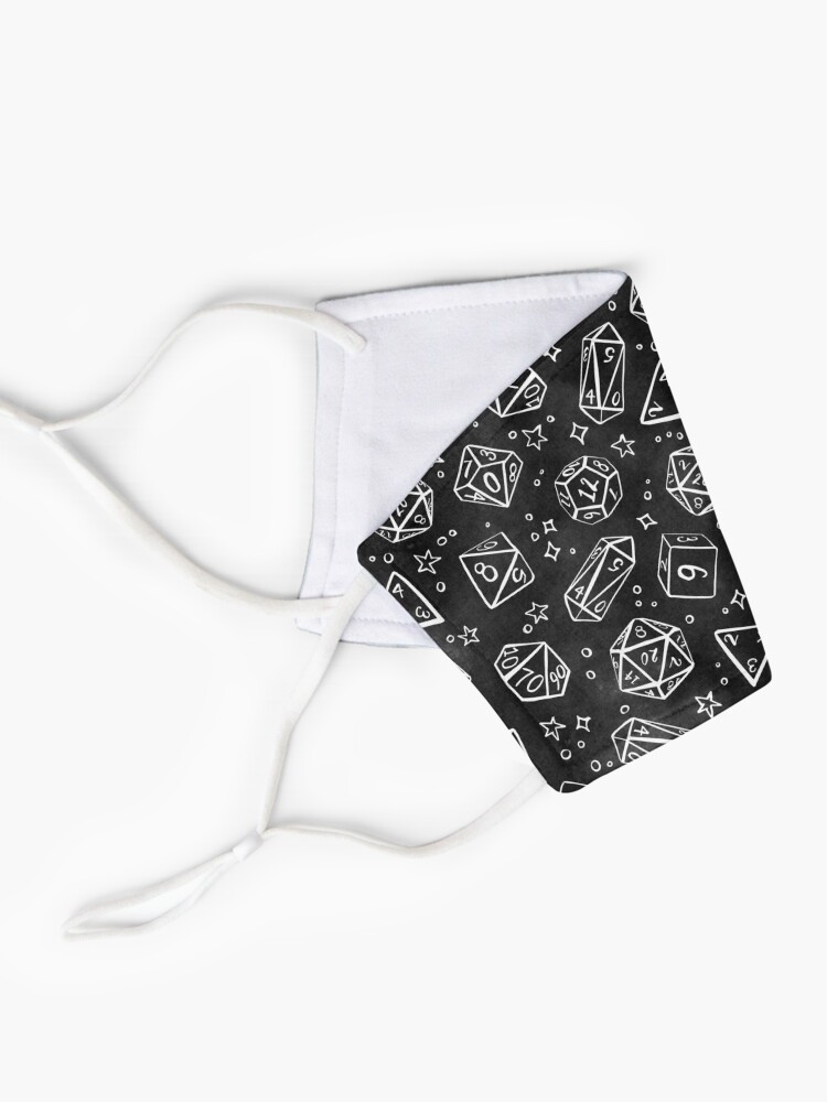 Alternate view of Watercolor Line Art Dice - Black Mask