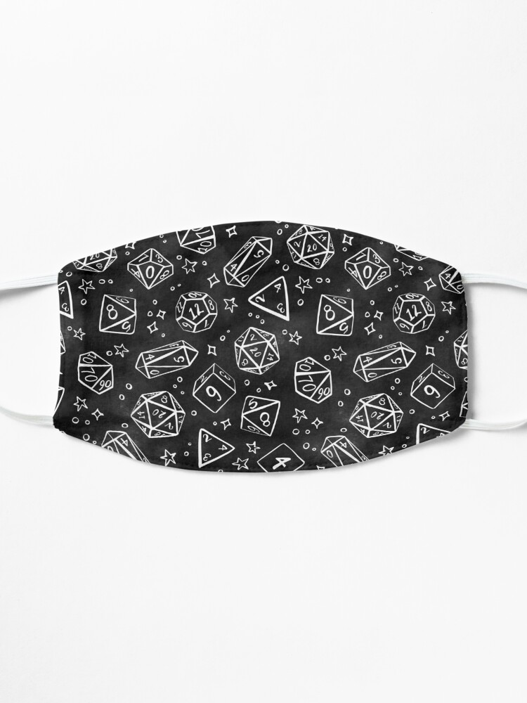 Alternate view of Watercolor Line Art Dice - Black Mask