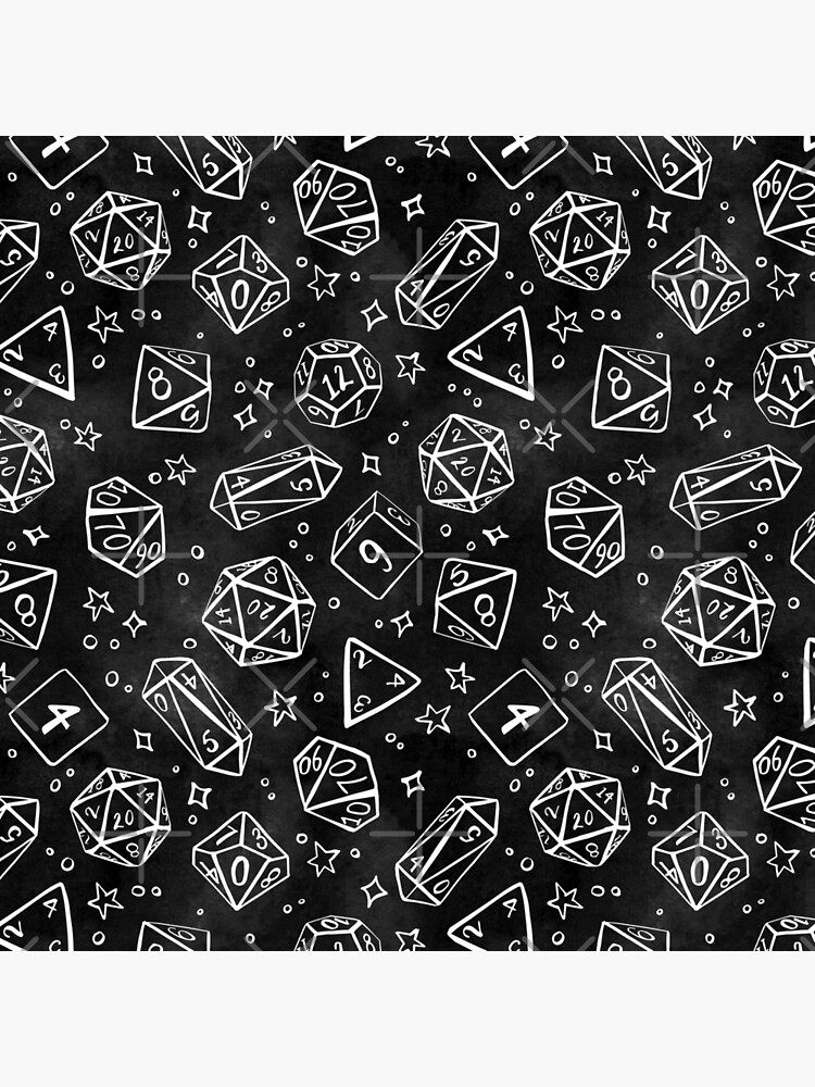 Watercolor Line Art Dice - Black by annieparsons