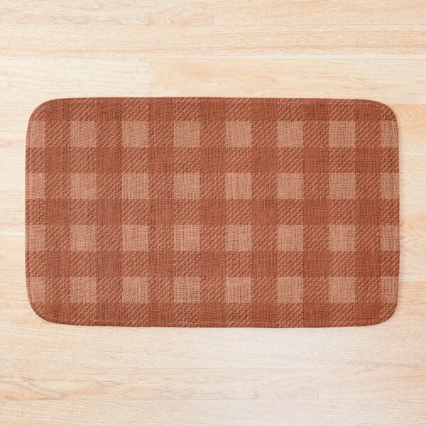 Item preview, Checkered Christmas Plaid, Faux Linen, Terracotta designed and sold by meggydesigns.