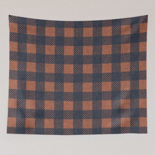 Item preview, heckered , Christmas Plaid, Terracotta and Blue designed and sold by meggydesigns.
