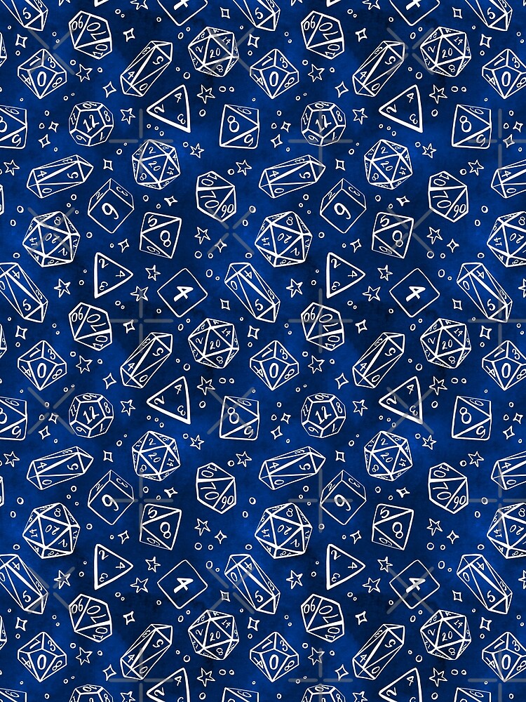 Watercolor Line Art Dice - Blue by annieparsons