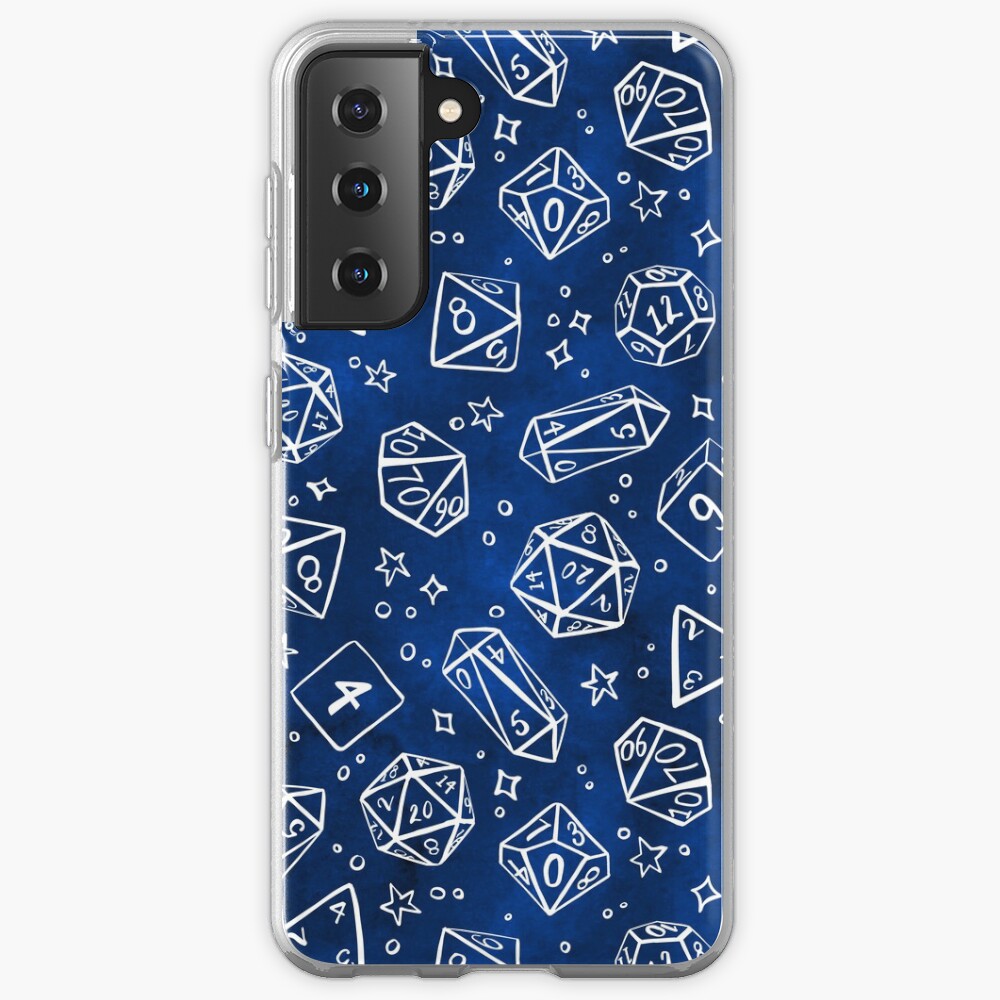 Watercolor Line Art Dice - Blue Case & Skin for Samsung Galaxy