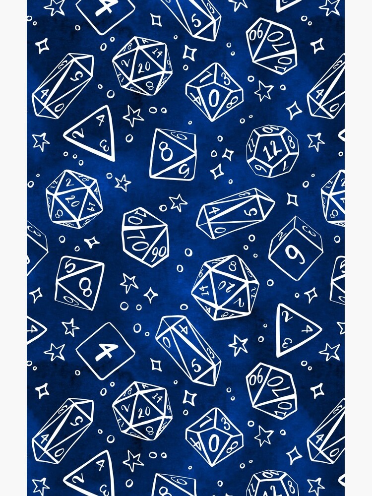 Watercolor Line Art Dice - Blue by annieparsons