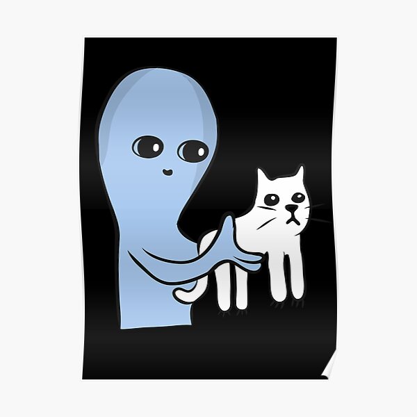 Póster Gato Y Extraterrestre ¿eres Tú Para Los Amantes De Los Gatos Y Los Extraterrestres 8808