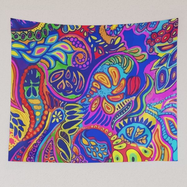 Item preview, Vibrant hippie pattern tapestry/print designed and sold by Devin Timpone.