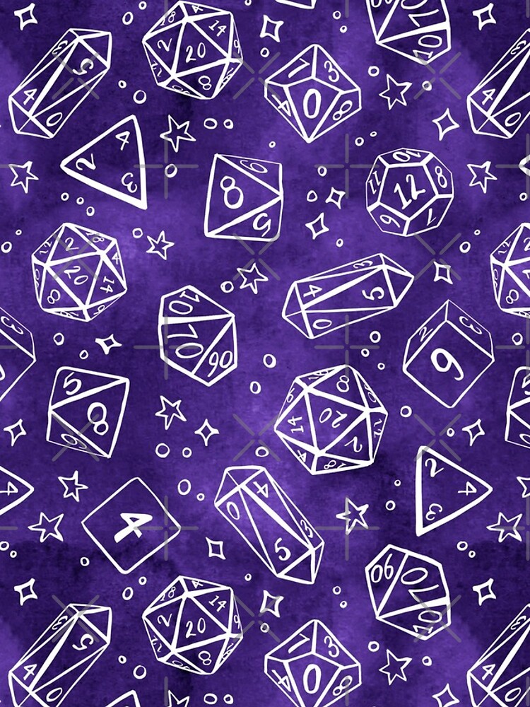 Watercolor Line Art Dice - Purple by annieparsons