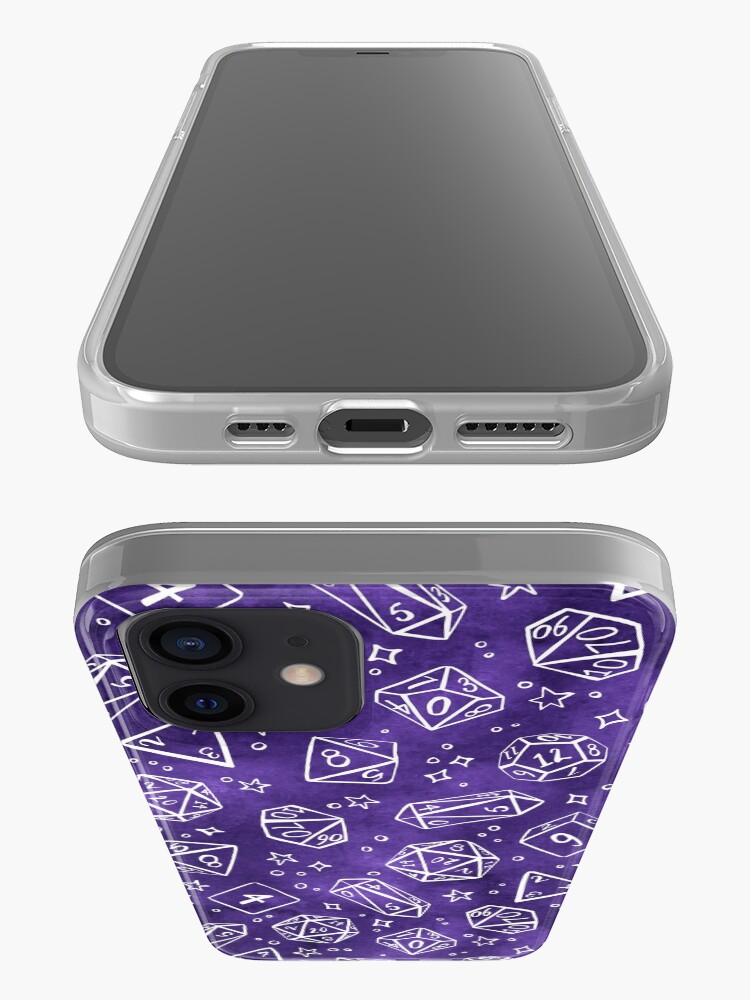Alternate view of Watercolor Line Art Dice - Purple iPhone Case & Cover