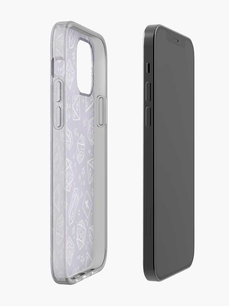 Alternate view of Watercolor Line Art Dice - Purple iPhone Case & Cover
