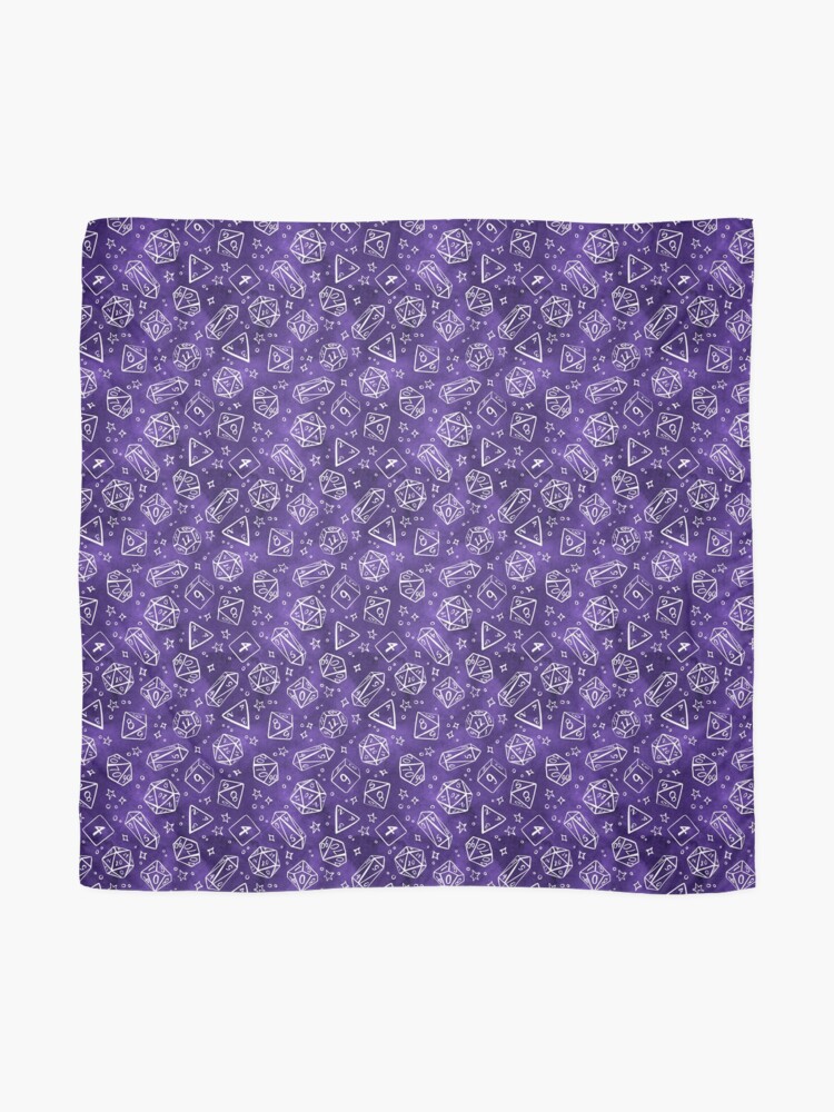 Alternate view of Watercolor Line Art Dice - Purple Scarf