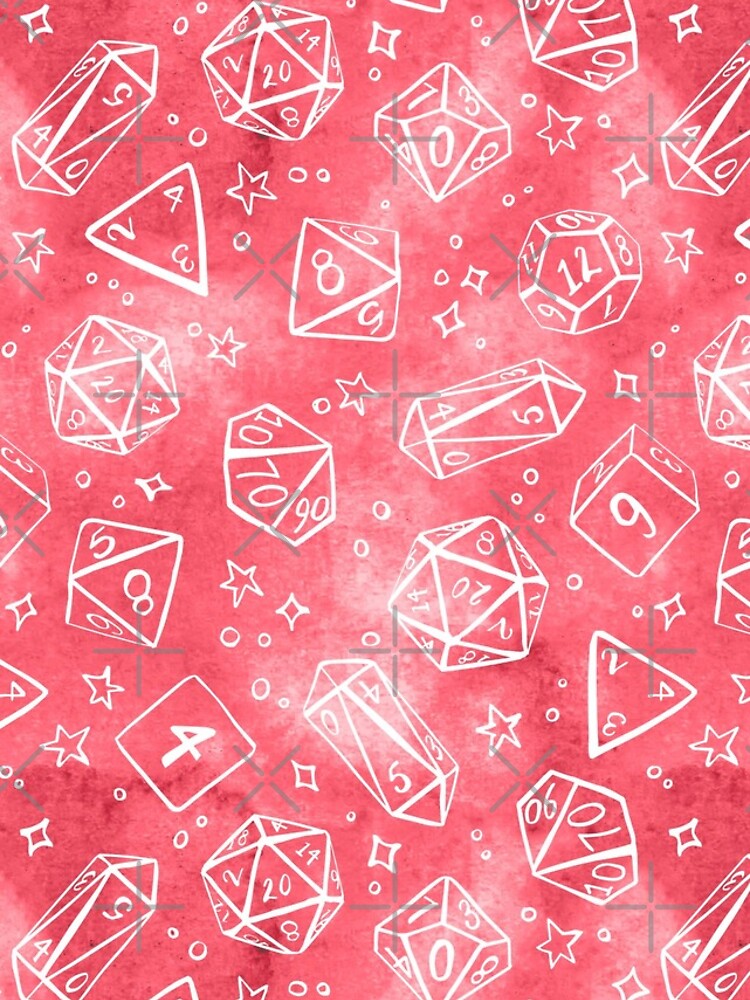 Watercolor Line Art Dice - Pink by annieparsons