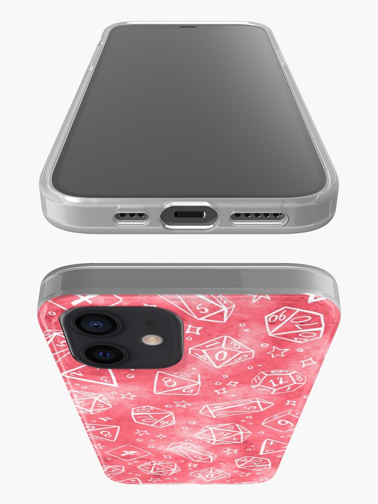 Alternate view of Watercolor Line Art Dice - Pink iPhone Case & Cover