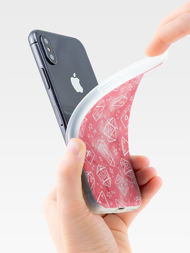 Alternate view of Watercolor Line Art Dice - Pink iPhone Case & Cover
