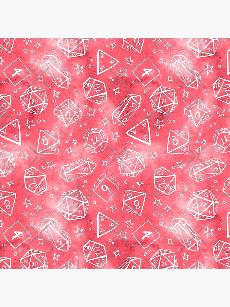 Watercolor Line Art Dice - Pink by annieparsons