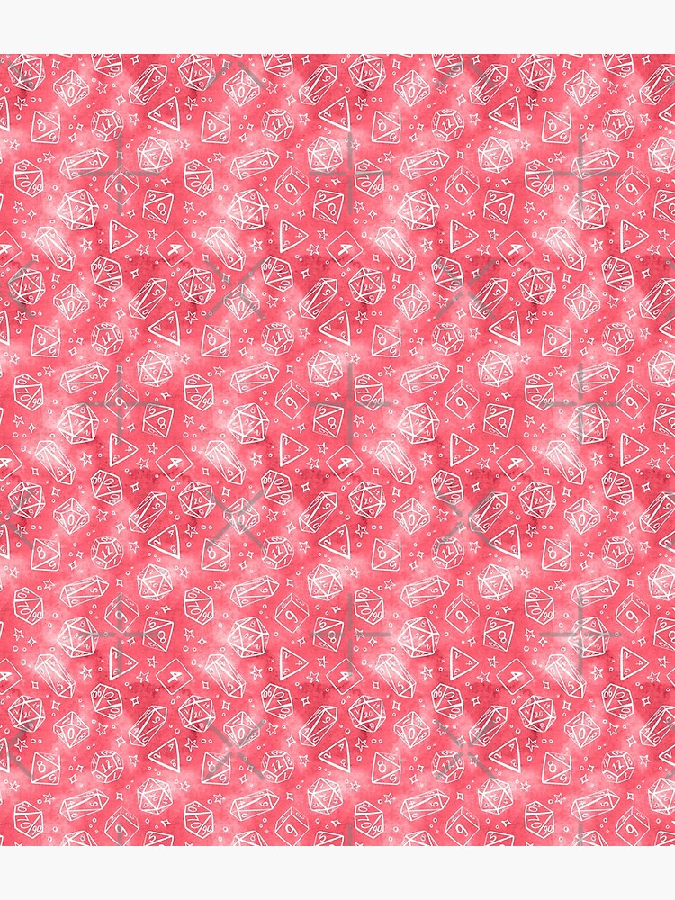 Watercolor Line Art Dice - Pink by annieparsons