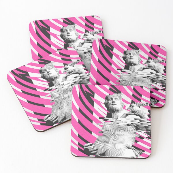 Item preview, Greek Statue | Sliced Linocut Graphics on Pink, Black & White Geometric Background designed and sold by ukoko.