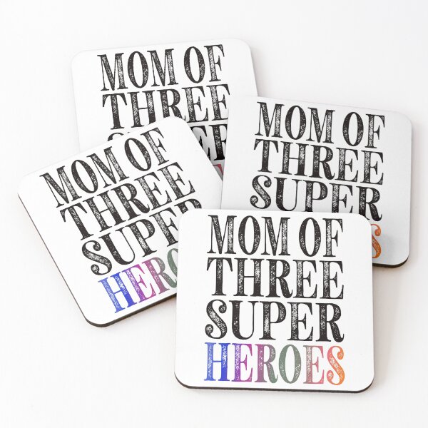 Item preview, Mom Of Three Super Heroes Essential Classic Sticker And Shirt Design designed and sold by Glike.