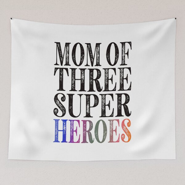 Item preview, Mom Of Three Super Heroes Essential Classic Sticker And Shirt Design designed and sold by Glike.