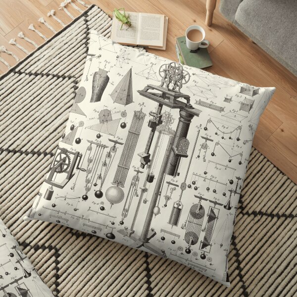 Vintage Science and Engineering Poster Floor Pillow