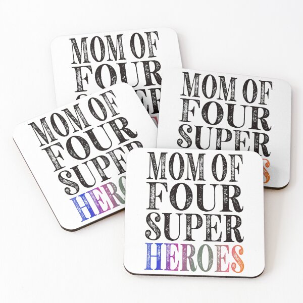 Item preview, Mom Of Four Super Heroes Essential Classic Sticker And Shirt Design designed and sold by Glike.