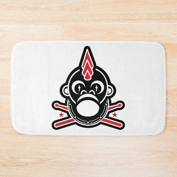 Item preview, Punk Monkey with Spike Mohawk Drumsticks Stars Lightning Bolt Eyes designed and sold by J Teachey.
