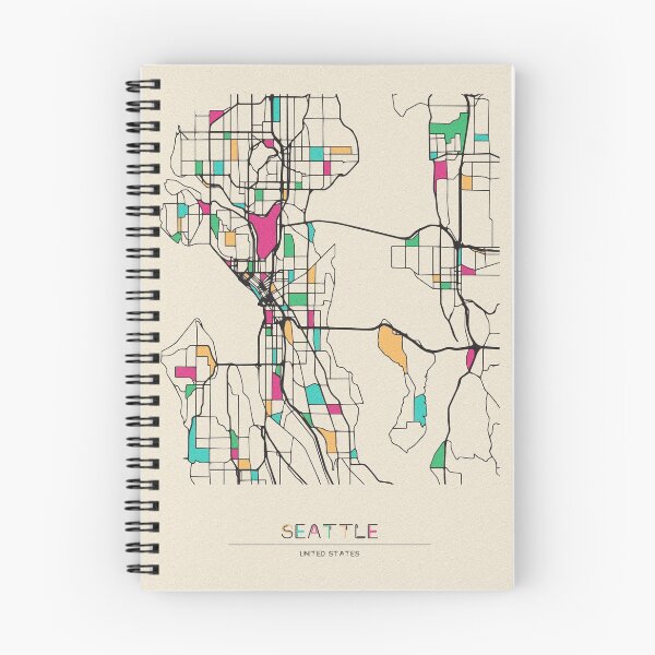 Item preview, Seattle, Washington Street Map designed and sold by A Deniz Akerman.